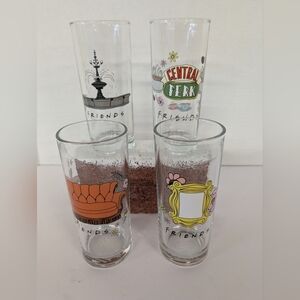 Friends Themed Glass Tumbler Set - Of 4  Multicolor